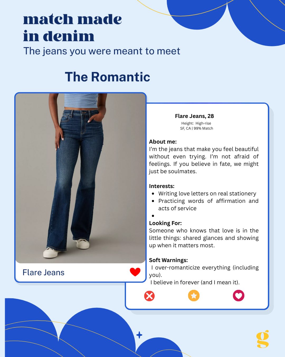 Match Made in Denim card: The Romantic