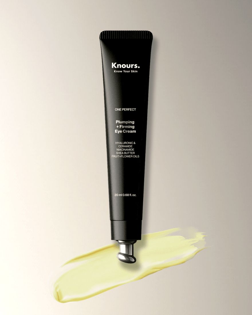 Knours eye cream tube with product swatch